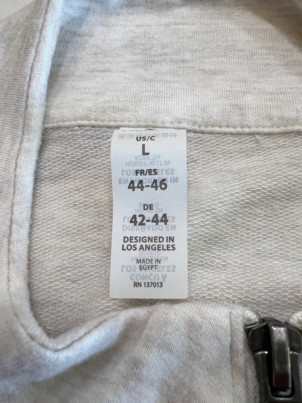 Balance Collection Julia Cropped Half Zip Pullover Heather Oatmeal French Terry - Picture 6 of 8